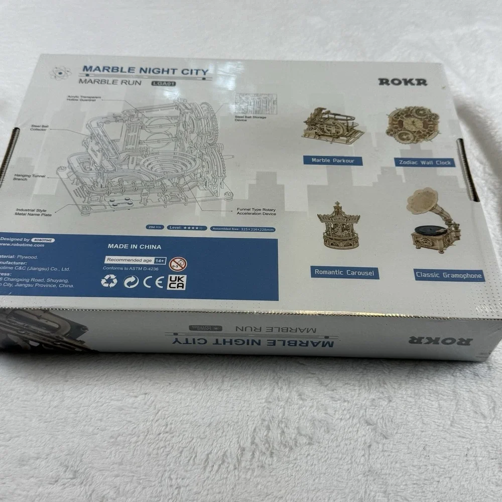 ROKR Marble Night City Marble Run LGA01 3D Wooden Puzzle Kit New Sealed